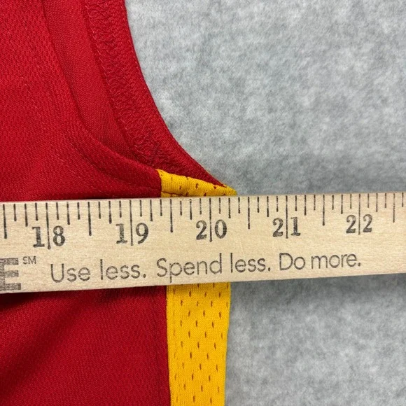 3N2 Mavericks Baseball Jersey Mens 36 Red Yellow Sleeveless Mesh Button Up Sport - Picture 4 of 6